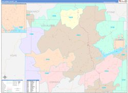 Van Buren County, AR Wall Map Color Cast Style 2024